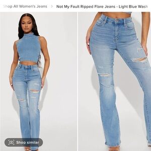 Fashion Nova Not my fault ripped flare jeans